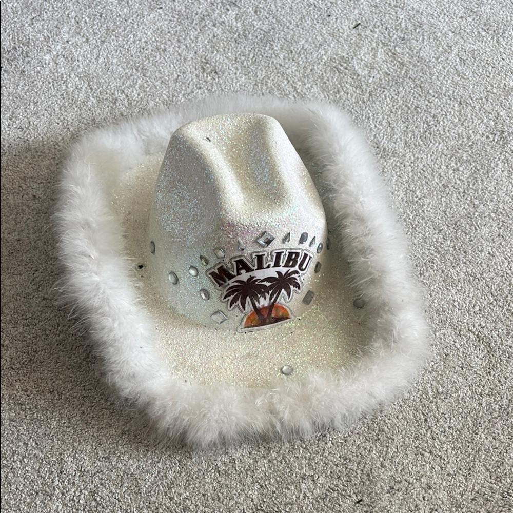 Custom Made Malibu Glitter Cowboy Hat - White